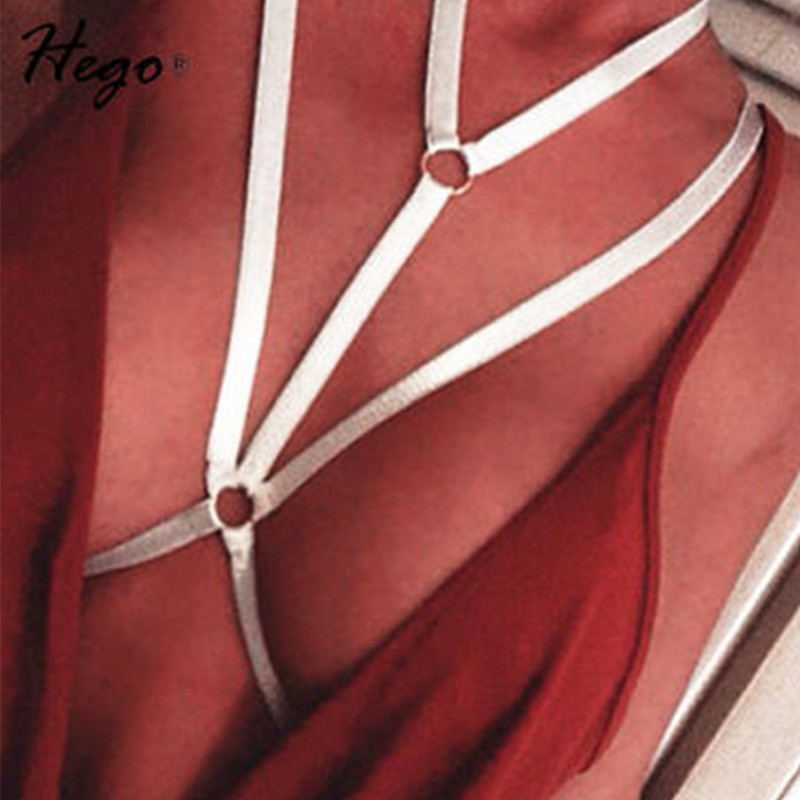 White Hollow Strap Cupless Cage Bra